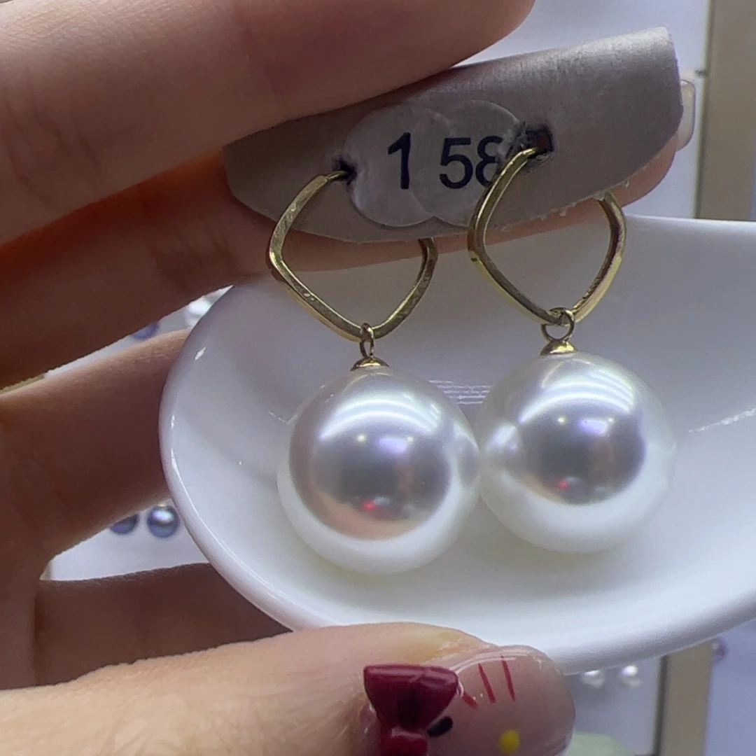 淡水珍珠耳饰18K金镶嵌