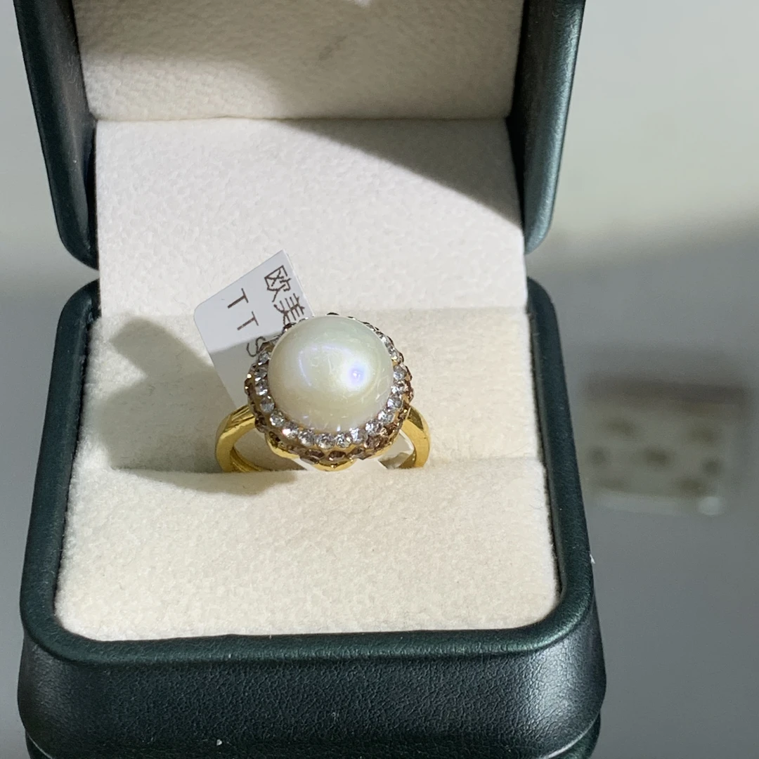 铜合金合成锆石戒指 TTSD 白色巴洛克精致时尚戒指 3560