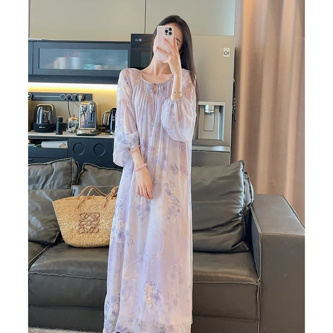 Zwinnie/詹维尼【梦幻紫】氛围感仙气长袖春秋连衣裙 GZC202505