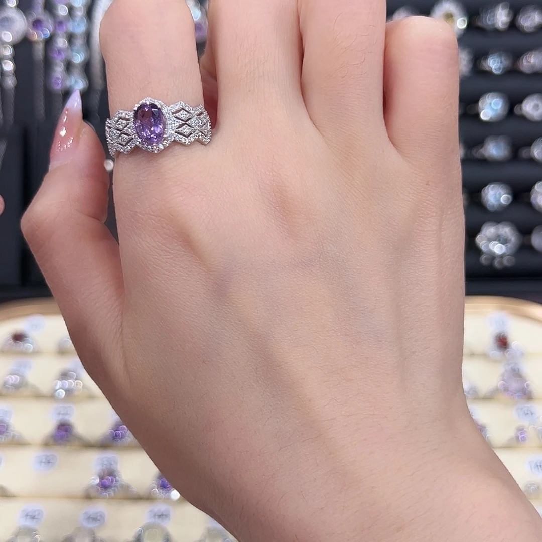 紫晶戒指银S925镶嵌l****t活口