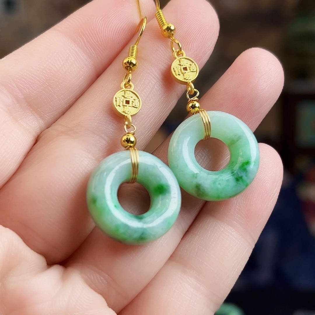 翡翠银S925镶嵌颈饰耳饰