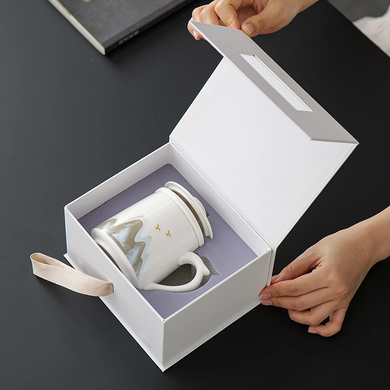 梵愿泡茶杯个人专用白瓷茶水分离杯办公室中式家用过滤内胆喝茶杯