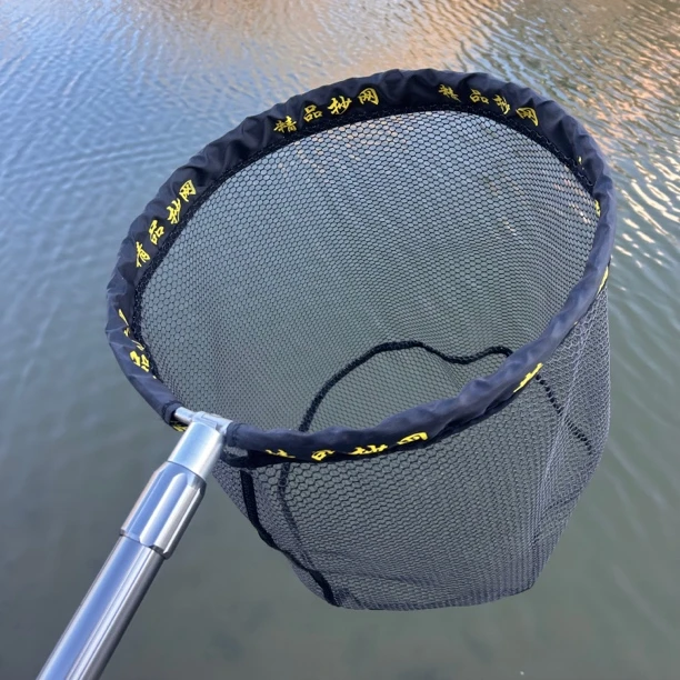 新款巨物青鱼加固加深抄网挂胶网兜加粗大物抄网头便携鱼网捞鱼