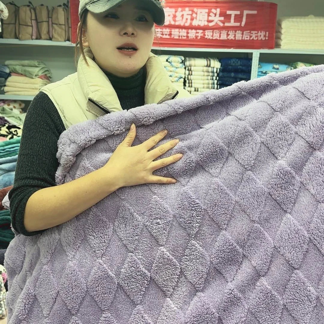 羊驼毛180.200塔夫绒剪花毯紫色