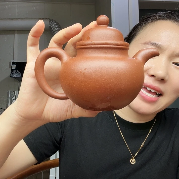 茶壶紫砂原矿半手工降坡掇球400cc