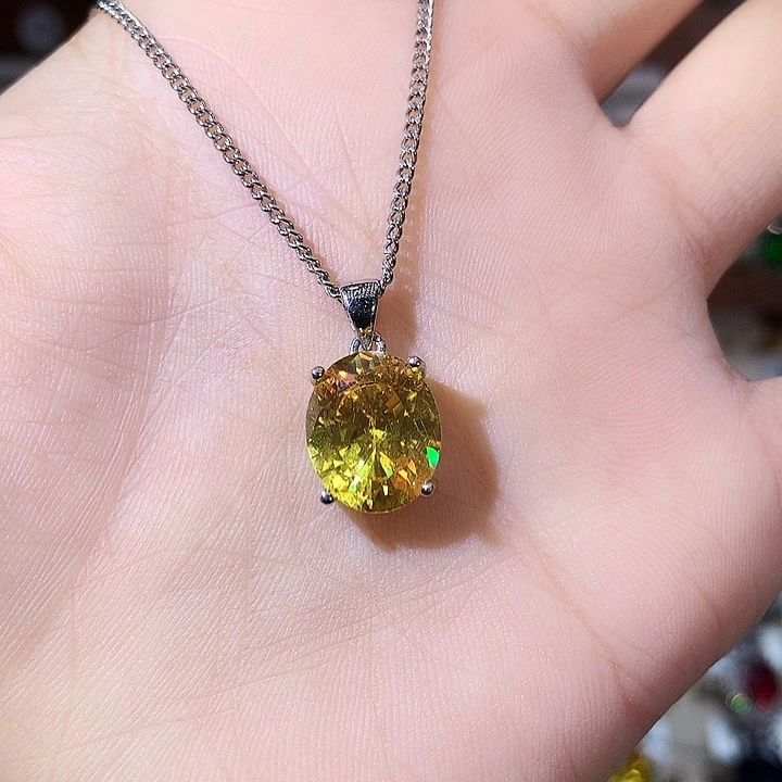 吊坠925银金丝雀黄吊坠白