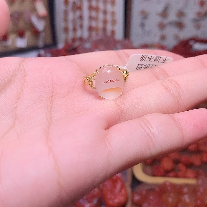 南红玛瑙未镶嵌南红飘花戒指