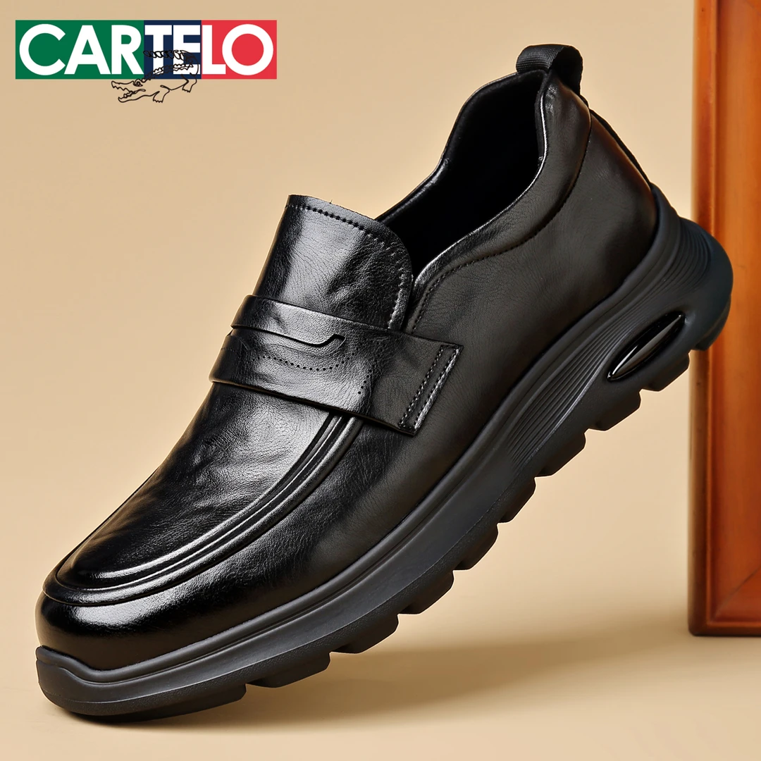 CARTELO/卡帝乐鳄鱼男士英伦风透气休闲皮鞋男鞋商务风轻便百搭