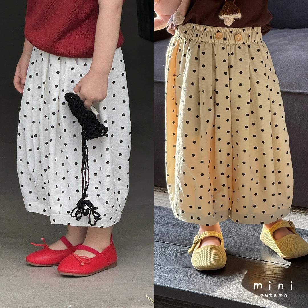 现货「MINI AUTUMN」【夏日冰果】百搭波点裤女小童夏季阔腿裤XX080