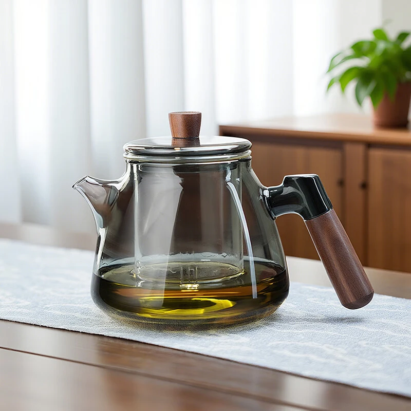 全度玻璃茶壶家用加厚耐热带盖花茶壶过滤泡茶壶茶水分离壶
