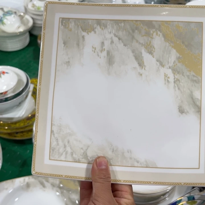 瓷片海岸八寸海派盘四个微瑕