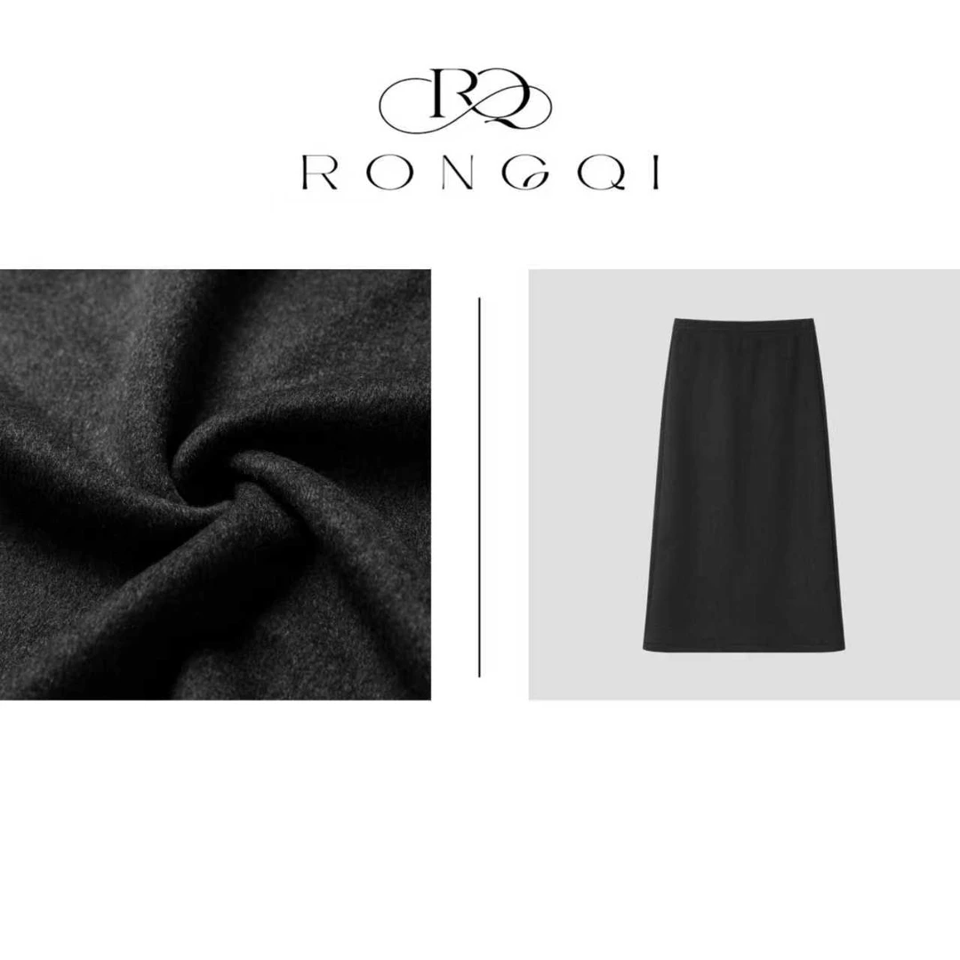 卡布奇诺【绒起】定制进口微弹醋酸羊毛A字裙RQ26AW001