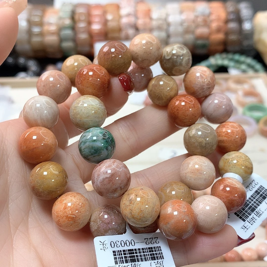 硅化珊瑚（珊瑚玉）手链未镶嵌从****?238