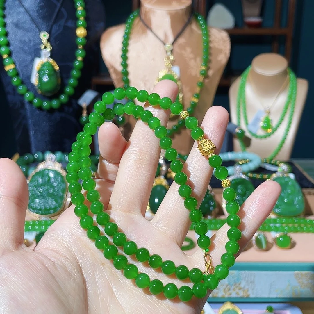 和田玉（碧玉）18K金镶嵌吊坠(不含链)
