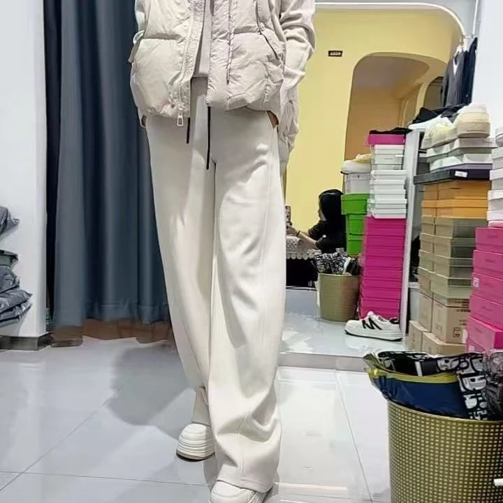 银弟   加厚休闲显瘦香蕉直筒弯刀裤