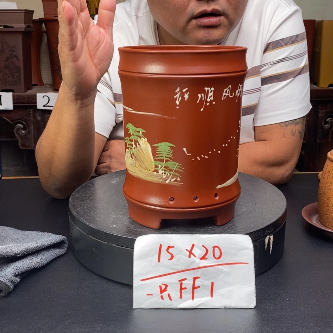 紫砂花盆货号一只FF1