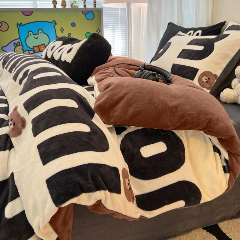 7天试睡新款牛奶绒双面绒巧克力豆被子