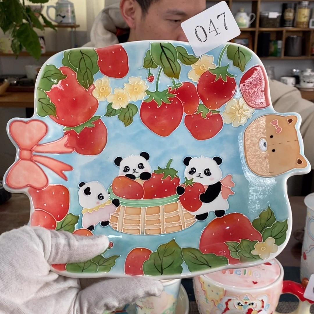 瓷片景德镇釉下彩手绘