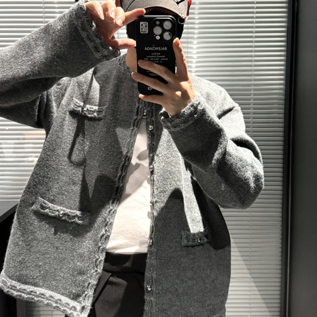 尚峰男装5140秋季新品小香风气质高级时尚韩系毛衣外套男