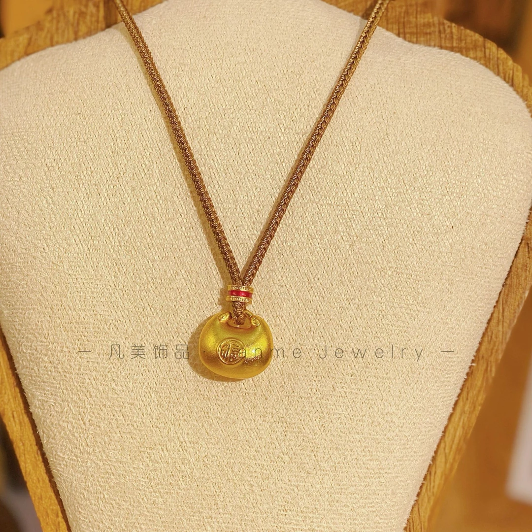 铜合金吊坠 新中式 · 厚镀金小胖福古法鎏金实心吊坠【不掉色】