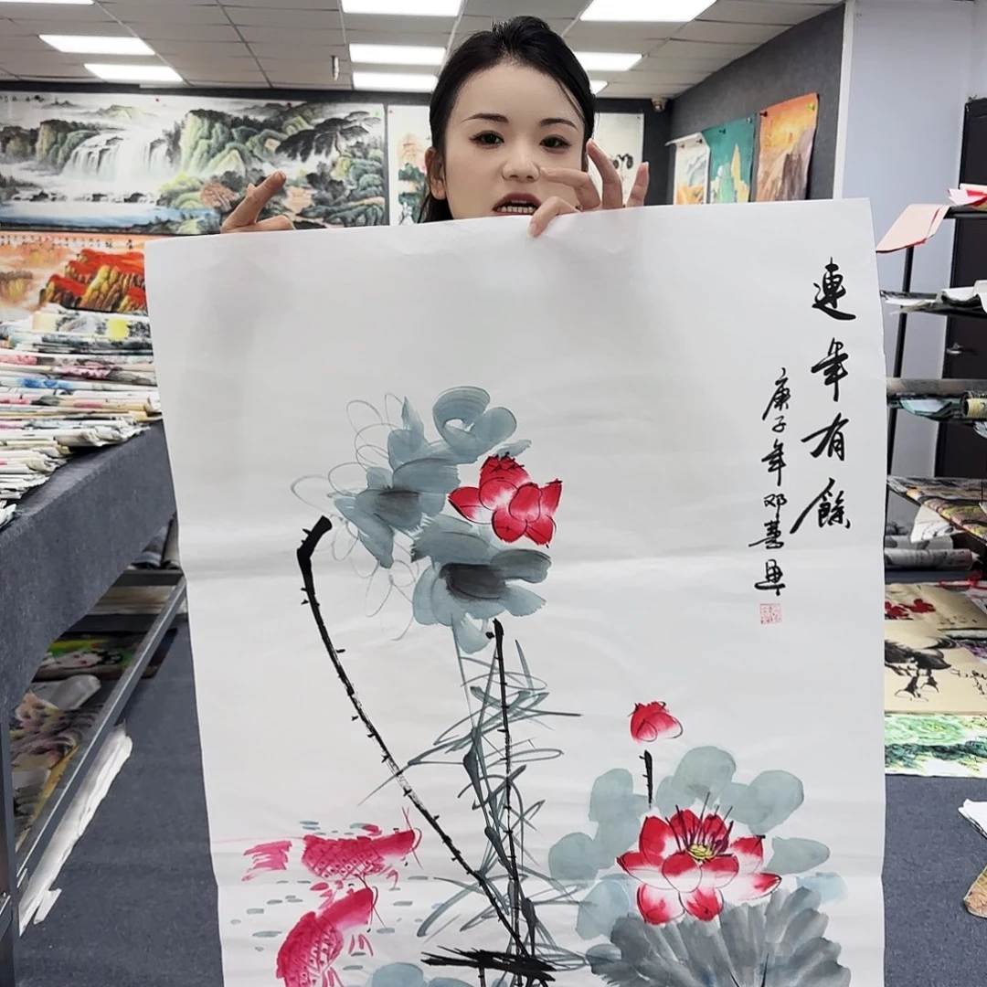 国画作品小姐姐放漏中