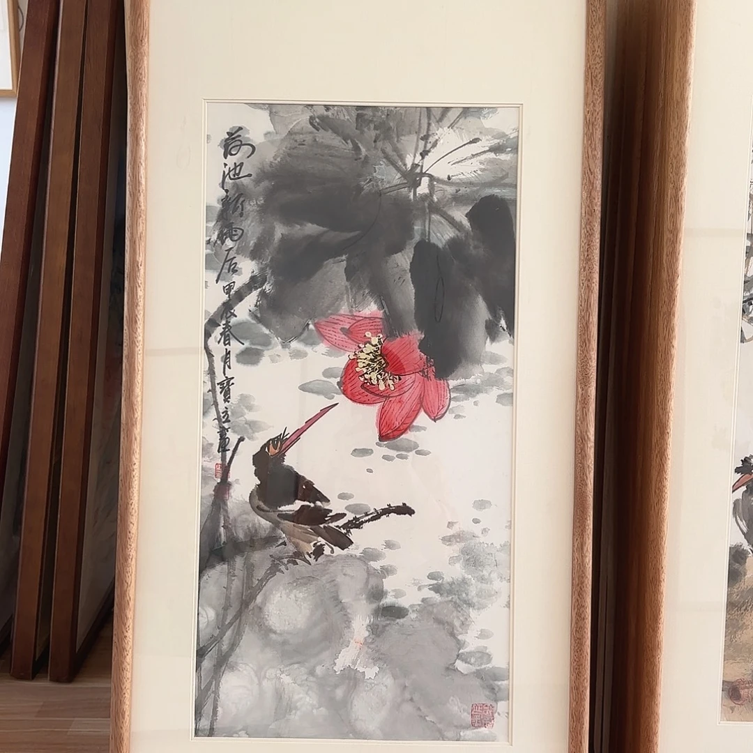 国画张宝立荷花100*50