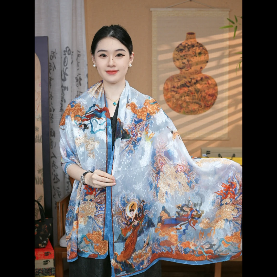 【飞天敦煌  剪花长巾】剪花香云经典时尚气质百搭丝巾