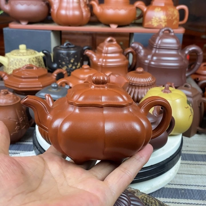 茶壶紫砂筋纹传炉260cc原矿赵庄朱泥特价