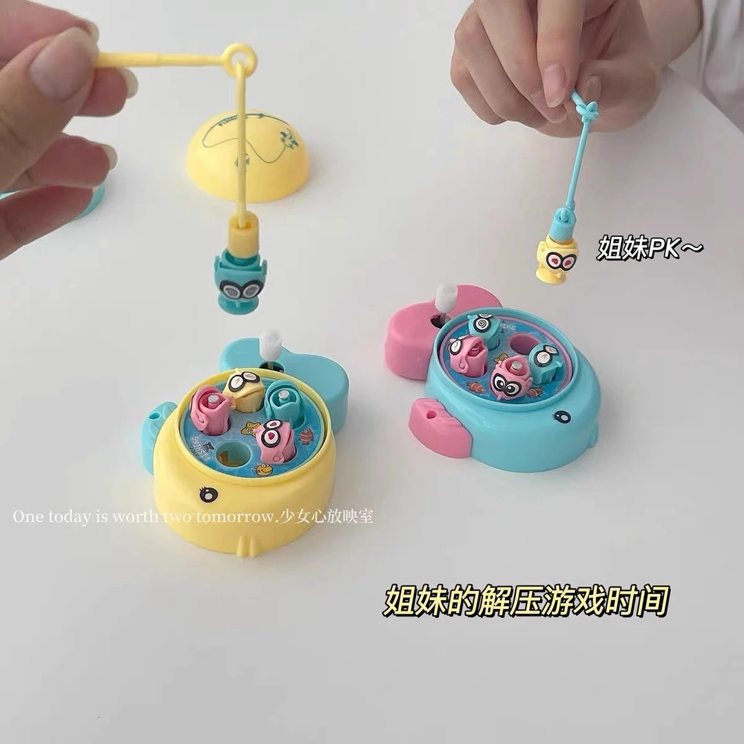 无聊摸鱼吧~迷你发条钓鱼机 可爱成人解压益智小玩具礼物摆件
