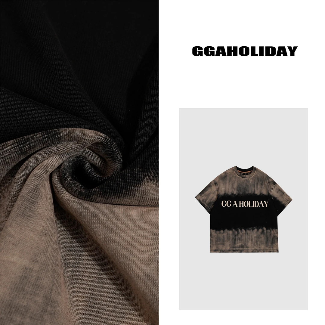 25N春季新款轻奢高级感美式街头水洗扎染潮流时尚休闲T恤152049