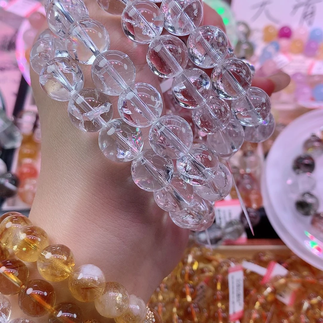 水晶手链未镶嵌白阿塞12mm