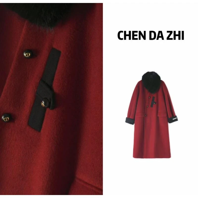 【大只定制】北岛之约 设计师款显瘦时尚保暖加厚羽绒大衣4DWYZ7737