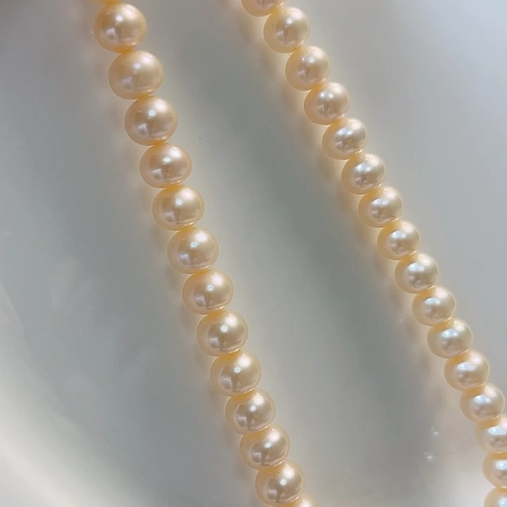 淡水珍珠未镶嵌9.5左右香槟色超美