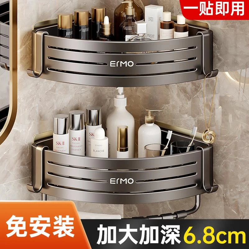 免打孔浴室化妆室置物架厕所洗手洗漱台墙上三角收纳淋浴洗澡壁挂