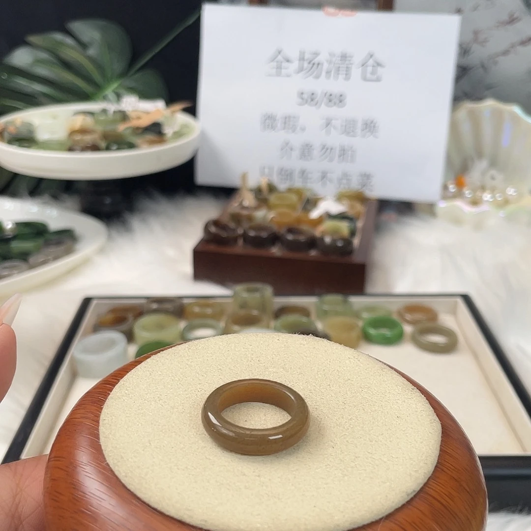 和田玉戒指未镶嵌z25糖泥鳅17.2不退换