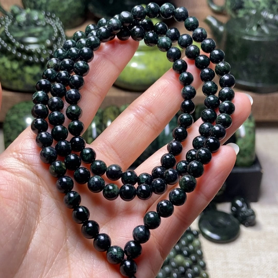 蛇纹石玉未镶嵌药王石项链卡6