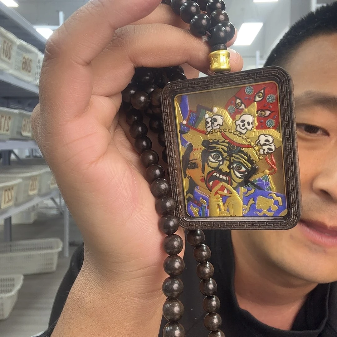 白玉菩提手串扎基拉姆手绘