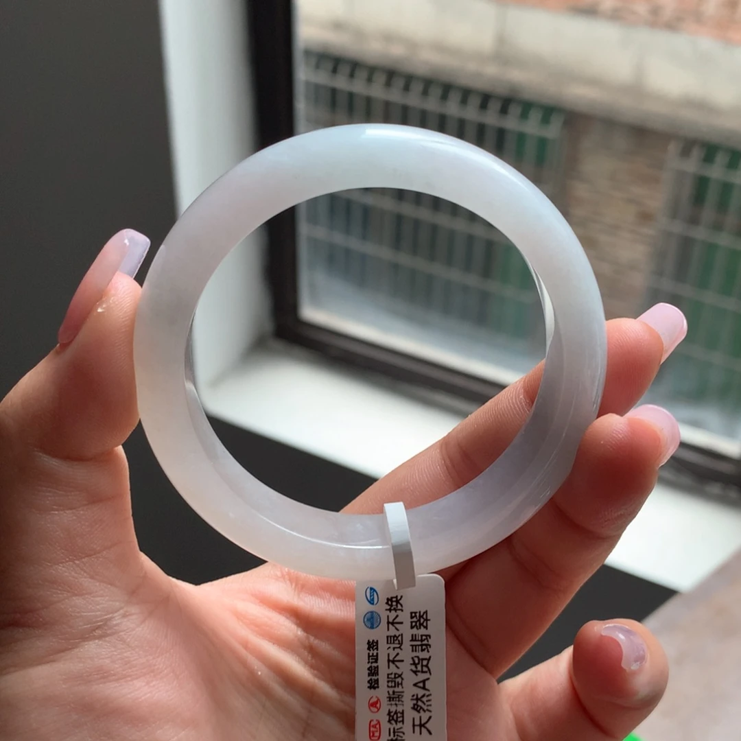 翡翠手镯未镶嵌14 55藕粉江南正圈