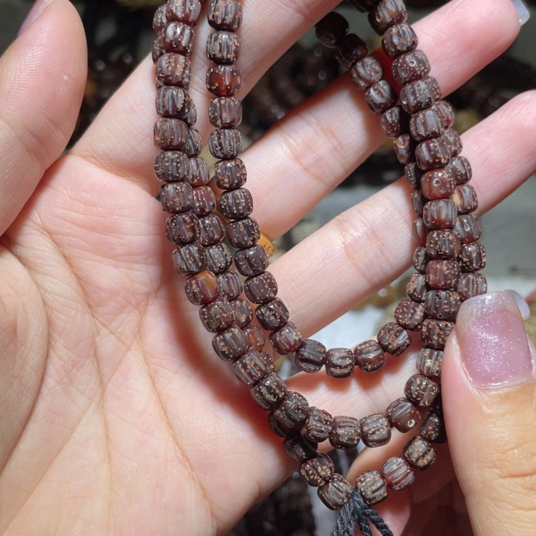 吊坠星月菩提漏！黑金百香籽120颗6×5