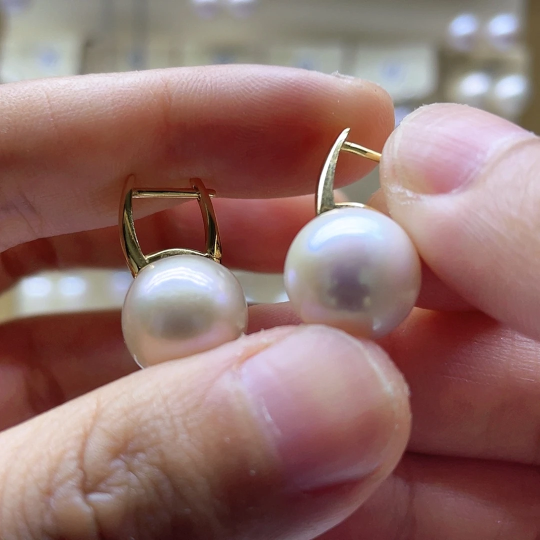 银S925镶嵌淡水珍珠耳饰