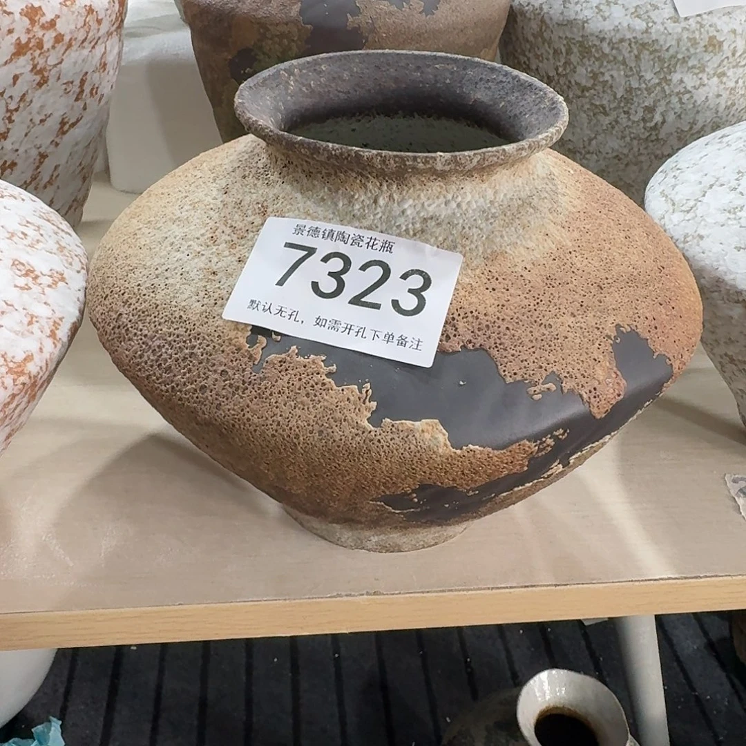 一***杨陶摆件景德镇高温花瓶编码7323高23口10默认无孔