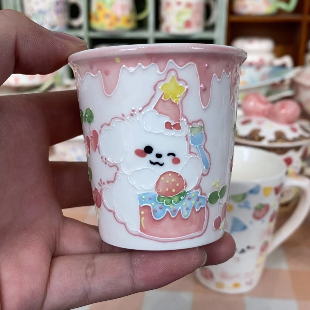 瓷片小狗小号可乐杯微瑕