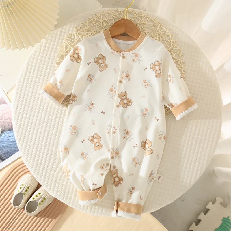 【专享】春秋长袖哈衣爬服纯棉无骨新生儿婴儿连体衣婴儿衣服