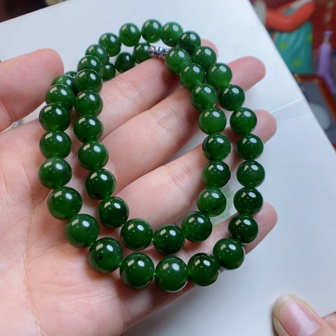 和田玉手链未镶嵌7号矿碧玉红皮老料