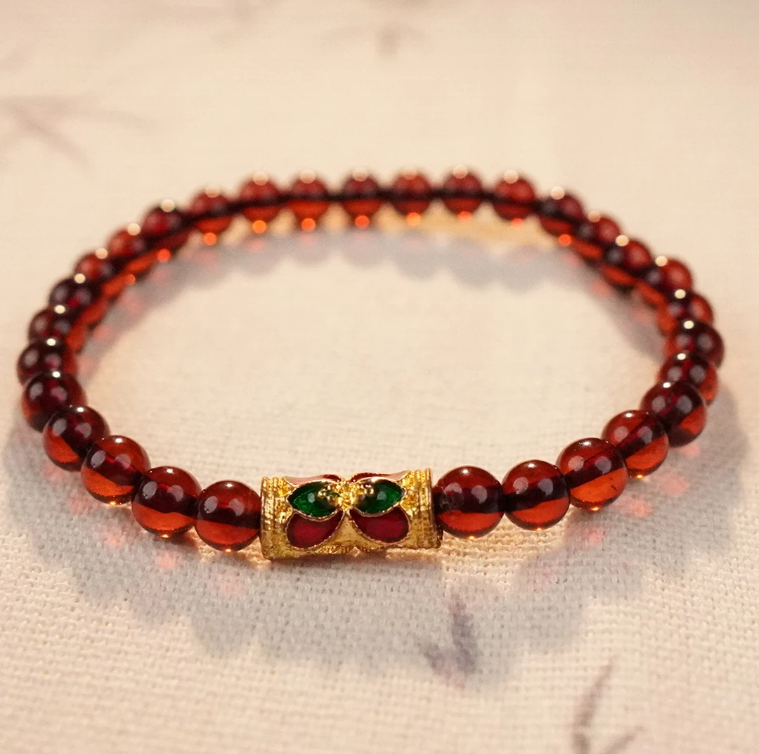 【景轩珠宝】5+缅甸血珀设计款手串手链单圈精美时尚轻奢YJWR00B029