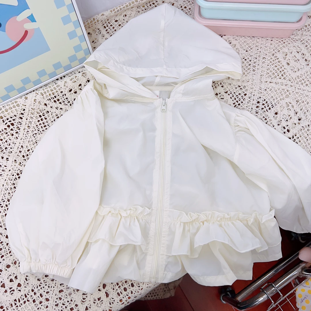 {花卷卷}断码调价青 NO退换2025夏季女童奶黄色连帽防晒衣2510