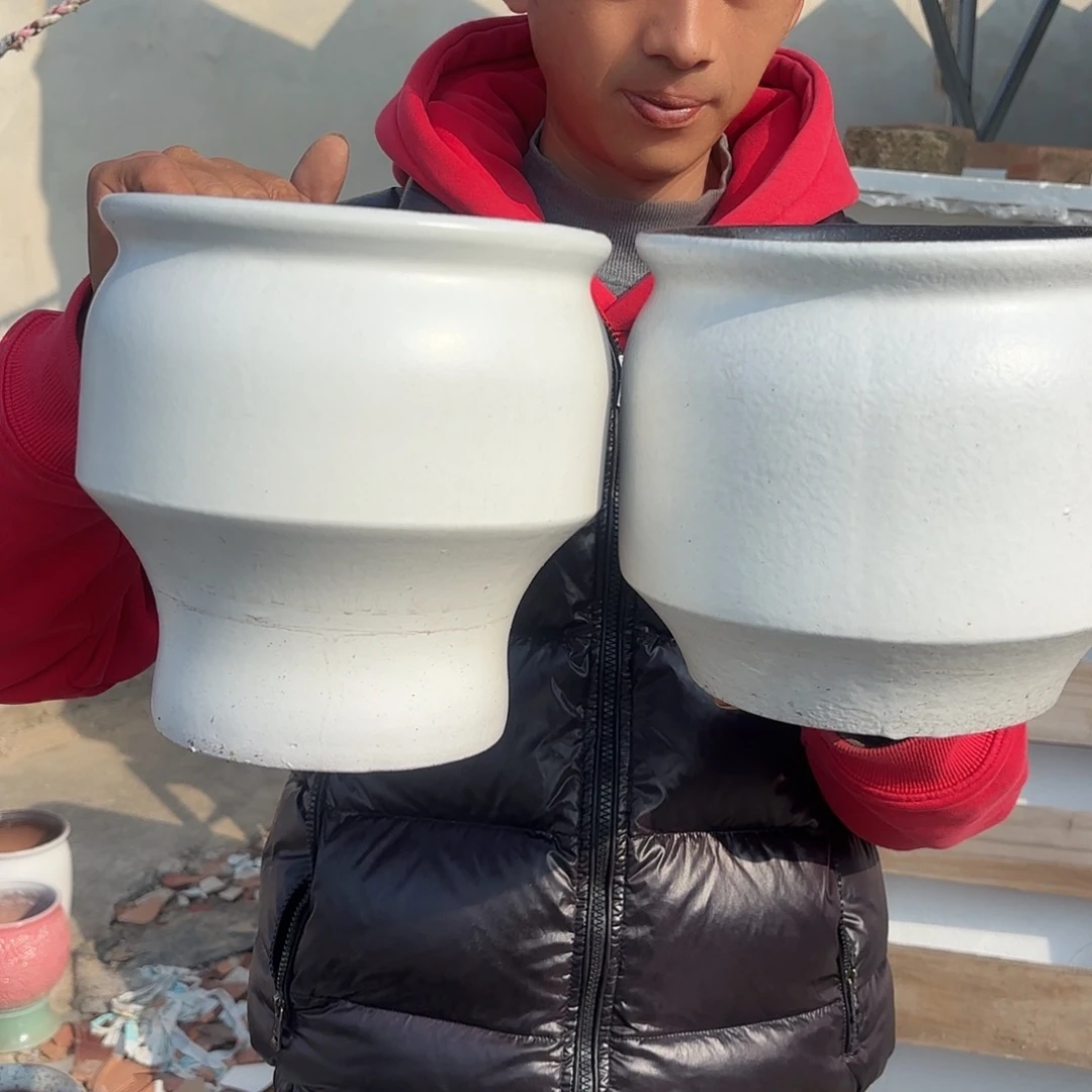 花盆紫砂白组合福利两个19高度20*19