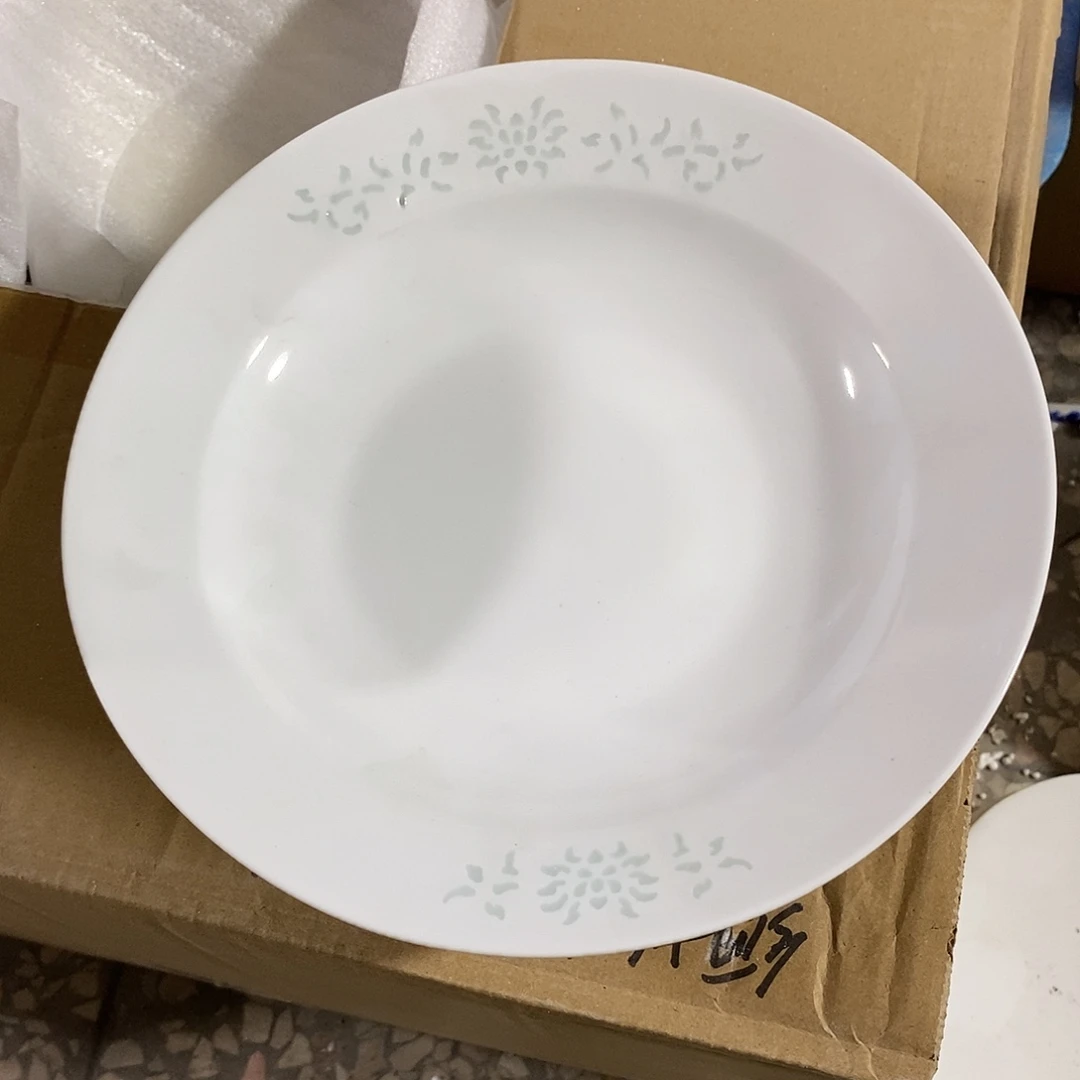 瓷摆件8寸高温玲珑瓷盘2支
