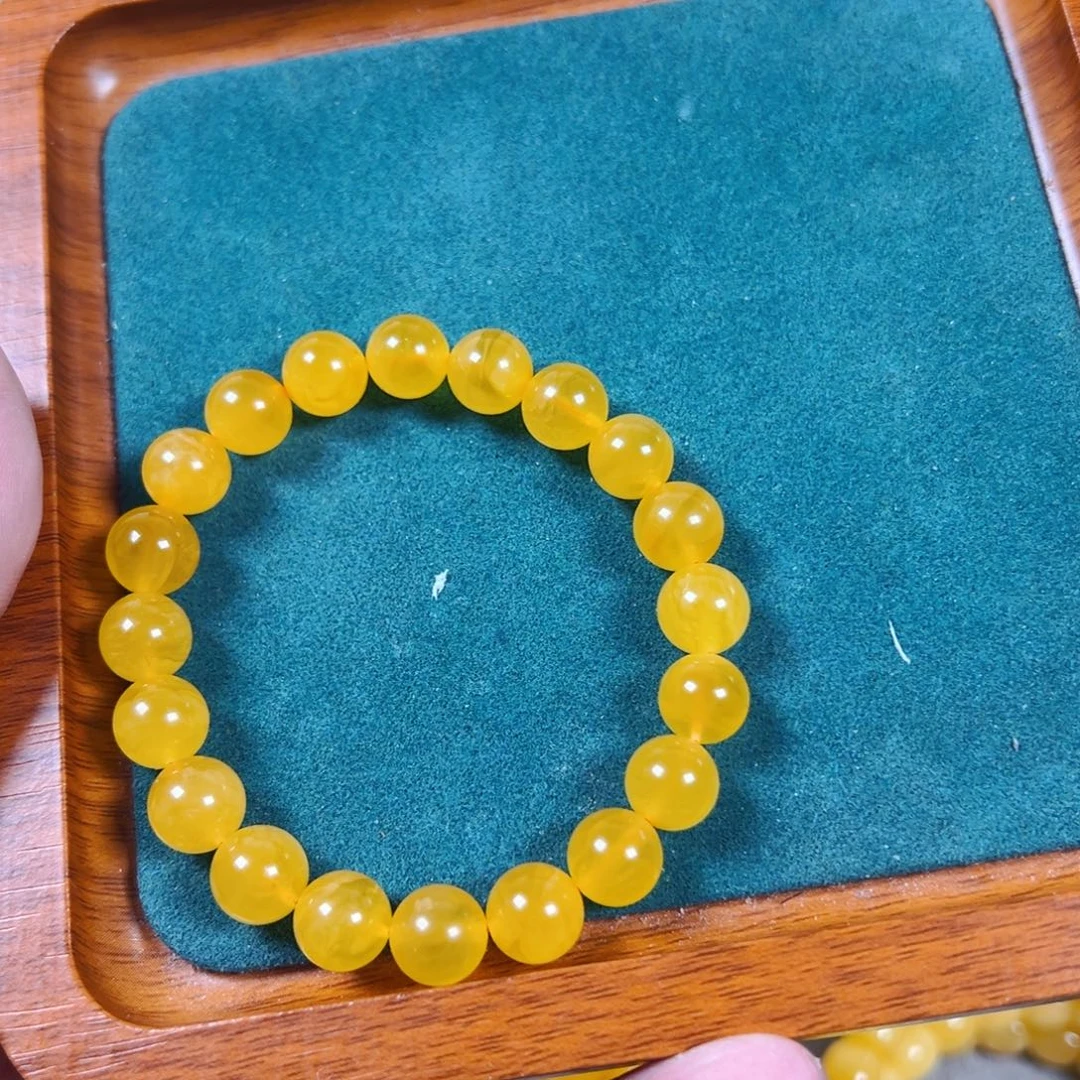 未镶嵌琥珀手链焦皮橘色