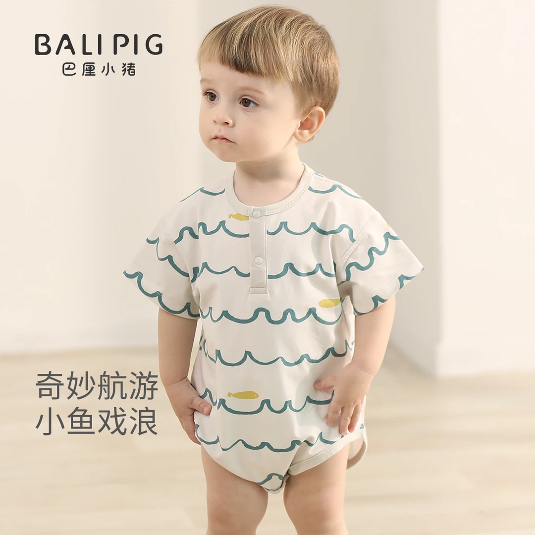 婴儿包屁衣短袖夏季新生儿三角哈衣薄款初生儿连体衣夏日宝宝衣服